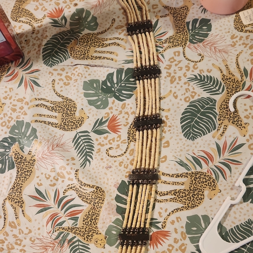 Beaded Tan and Black Belt